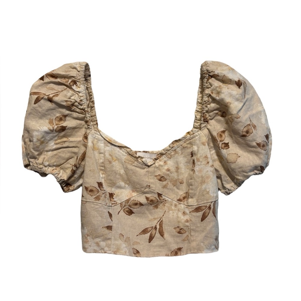 House of Harlow 1960 cropped top with puffy sleeves